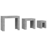 Nesting Coffee Tables 3 pcs Concrete Grey Engineered Wood 808544