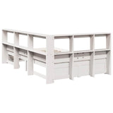 Bookcase Bed without Mattress White 120x200 cm Solid Wood Pine 3324355