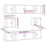 8 Piece TV Cabinet Set Smoked Oak Engineered Wood 3188675