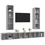 Wall-mounted TV Cabinets 4 pcs Concrete Grey Engineered Wood 3079893