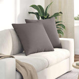 Sofa Pillows 2 pcs Taupe 80 x 80 cm Fabric 42014046