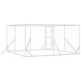 Outdoor Dog Kennel Silver 4x4x2 m Galvanised Steel 3190455