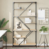 Bookshelf Sonoma Oak 91x36x176 cm Engineered Wood and Steel 835415