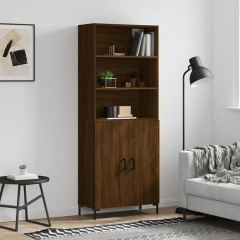 Highboard Brown Oak 69.5x34x180 cm Engineered Wood 3189260