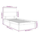 Bed Frame without Mattress 75x190 cm Small Single Solid Wood 3104763