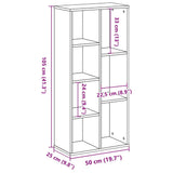 Bookcase Black Oak 50 x 25 x 102 cm 868059