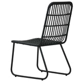Dining Set Black Poly rattan, powder-coated steel, glass Regular 3060250
