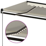 Manual Retractable Awning with LED 400x350 cm Cream 3069182