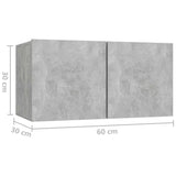 Hanging TV Cabinets 3 pcs Concrete Grey 60x30x30 cm 804522