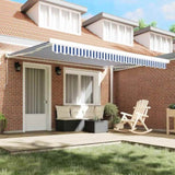 Retractable Awning Blue and White 400 x 300 cm Fabric and Metal 3330483