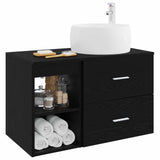 Bathroom Furniture Set 2 pcs Black Oak Engineered Wood 3403921