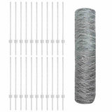 Welded Wire Fence 50 x 0.8 m Hot-Dip Galvanised Steel 3337032
