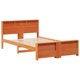 Bed Frame with Headboard Wax Brown 120 x 190 cm Engineered Wood 877247