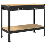 Workbench Black 114 x 54 x 91 cm Engineered Wood and Metal 42020126