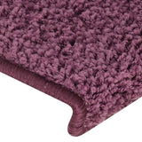 Stair Mats 30 pcs 65x21x4 cm Dark Purple Rectangular Edge 3365837