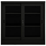 Sliding Door Cabinet Black 90x40x90 cm Steel 335956