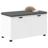 Hall Bench White 80 x 38 x 46 cm Engineered Wood and Fabric 891480