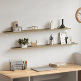 Wall Shelves 2 pcs White and Sonoma Oak 115x9x3 cm 326693
