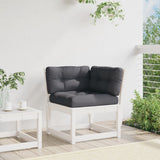 Garden Sofa White Solid pine wood, Polyester Standard Modular 844685