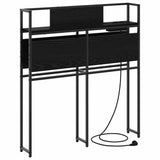 Storage Headboard with Shelf Black oak 100 cm Engineered wood 859625
