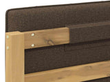 Bed Frame with Upholstered Headboard Whitewash and Taupe 904171