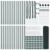 Welded Wire Fence with Spikes Steel and PVC Green Mesh 3352116