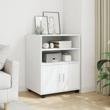 Rolling Cabinet White 60x48x81 cm Engineered Wood 853164