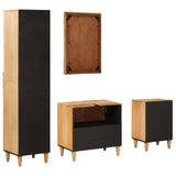 Bathroom Cabinet Set with Drawer 4 pcs Solid Mango Wood 3310179