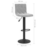 Bar Stools 2 pcs Light Grey Velvet 333731