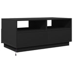 ZNTS Coffee Table with LED Lights Black 90x49x40 cm 839834