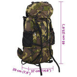 ZNTS Hiking Backpack Green Camouflage 60 L Oxford Fabric 4009962