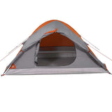 Camping Tent Dome 2-Person Grey and Orange Waterproof 94645