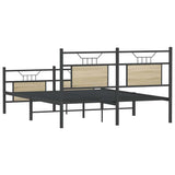 Bed Frame without Mattress Sonoma Oak 140x190 cm Engineered Wood 4106810