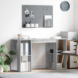 Desk with Shelf Grey Sonoma 130 x 50.5 x 75 cm Engineered Wood 869503