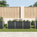 Garden Raised Bed Galvanised Steel 240x40x77 cm Anthracite 47043