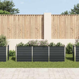 Garden Raised Bed Galvanised Steel 240x40x77 cm Anthracite 47043