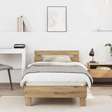 Bed Frame Artisan Oak 203 x 95 x 70 cm Engineered Wood 874113