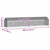 Rabbit Cage Silver 400 x 78 x 78 cm Galvanised Steel 42019234