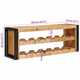 Wine Rack Brown 120 x 45 x 33 cm Solid Rough Mango Wood 4104763