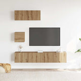 ZNTS 4 Piece TV Cabinet Set Wall-mounted Artisan Oak Engineered Wood 3329220