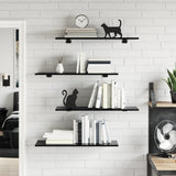 805327 Bookshelf Boards 8 pcs High Gloss Black 80x30x1,5 cm Engineered Wood