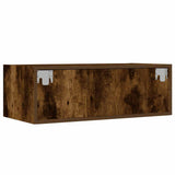 TV Cabinet with LED Lights Smoked Oak 75x35.5x25 cm 860233