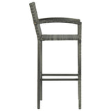 Bar Stools 2 pcs Grey Poly Rattan 362582