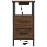 Bedside Cabinet 2 pcs Brown Oak 30 x 48 x 61 cm Engineered Wood 859419
