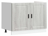 Sink Base Cabinet with Storage Porto 2 pcs Grey Engineered wood 3315027
