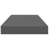 Floating Wall Shelves 4 pcs High Gloss Grey 50x23.5x3.8 cm MDF 323789
