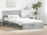 Bed Frame with Drawer Concrete Grey 100 x 200 cm Engineer Wood 3410738