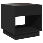 ZNTS Bedside Table with Infinity LED Black 50x50x50 cm 3284085