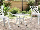 Garden Table White 53x53x53 cm Cast Aluminium 4002817