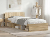 Bed Frame with Storage Sonoma Oak 75 x 190 cm Engineered Wood 3433318